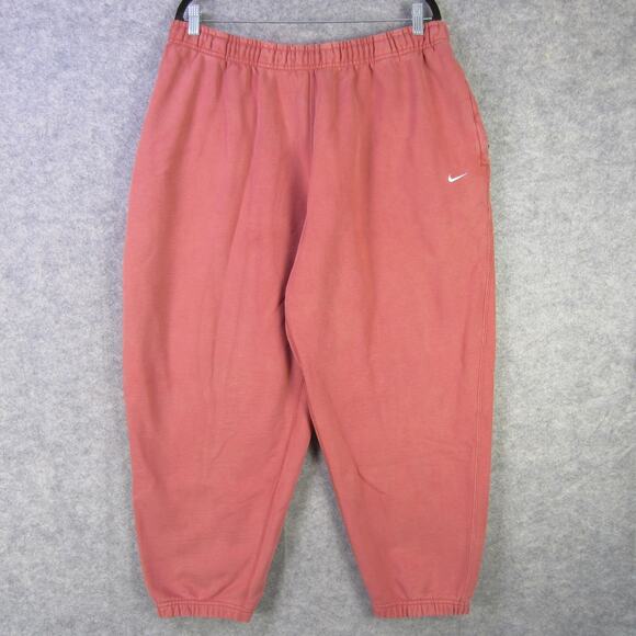 Nike Sweatpants Mens 3XL Red Joggers Elastic Waist Zipper Pocket Swoosh Logo - Picture 1 of 6